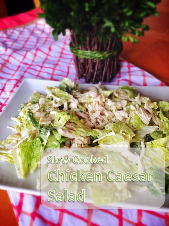 Slow Cooked Chicken Caesar Salad from An Everyday Blessing - Just 5 ingredients!